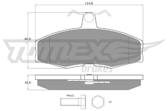 Obrázok Sada brzdových platničiek kotúčovej brzdy TOMEX Brakes  TX10272